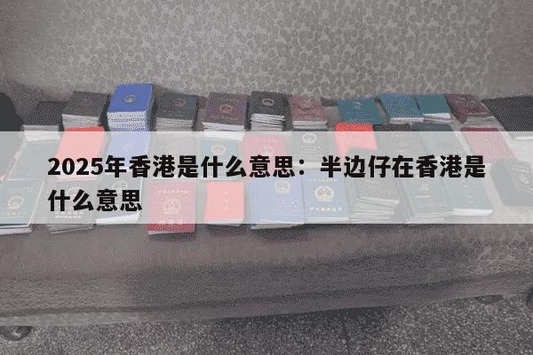 2025年香港是什么意思：半边仔在香港是什么意思