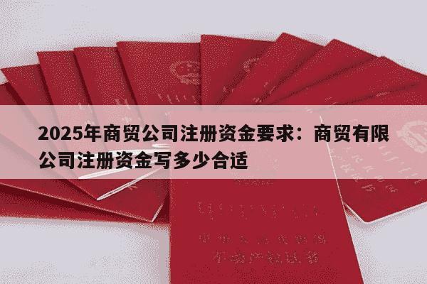 2025年商贸公司注册资金要求：商贸有限公司注册资金写多少合适