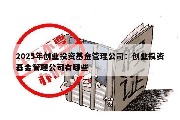2025年创业投资基金管理公司：创业投资基金管理公司有哪些