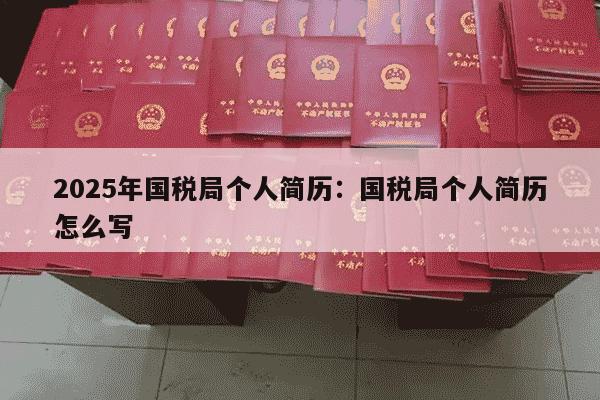 2025年国税局个人简历：国税局个人简历怎么写