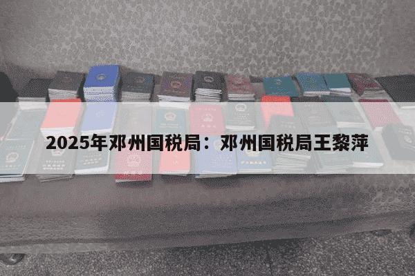 2025年邓州国税局：邓州国税局王黎萍