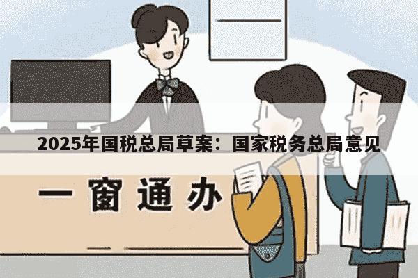 2025年国税总局草案：国家税务总局意见